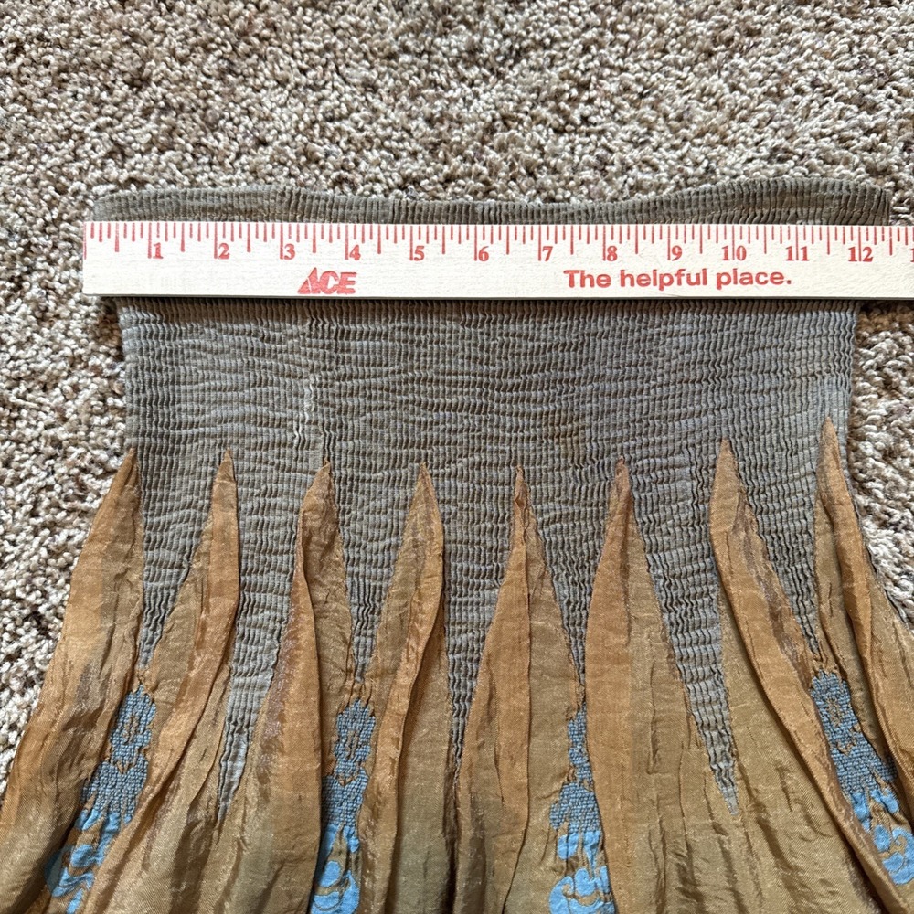 Lapis Strapless Midi Dress Convertible Skirt One Size Copper & Teal Artsy Boho - Picture 5 of 9